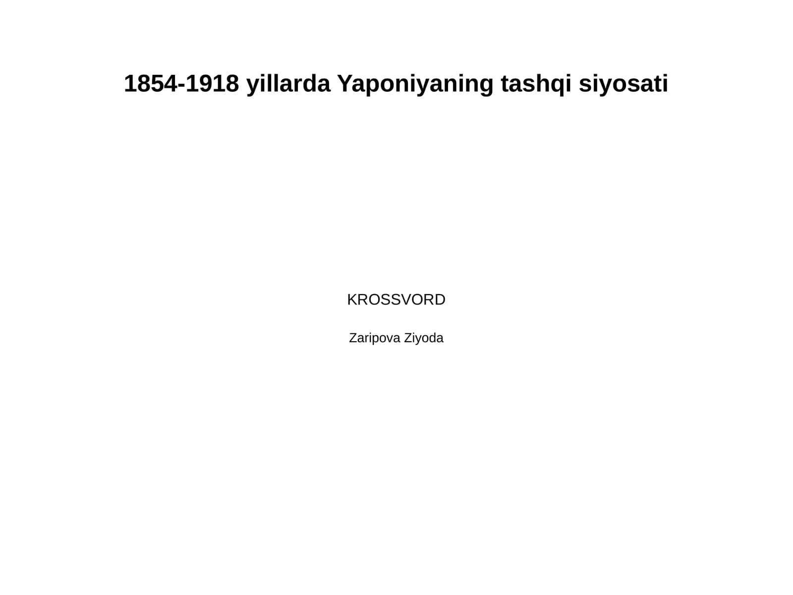 1854-1918 yillarda Yaponiyaning tashqi siyosati