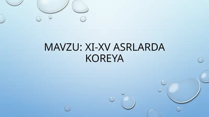 XI-XV asrlarda koreya