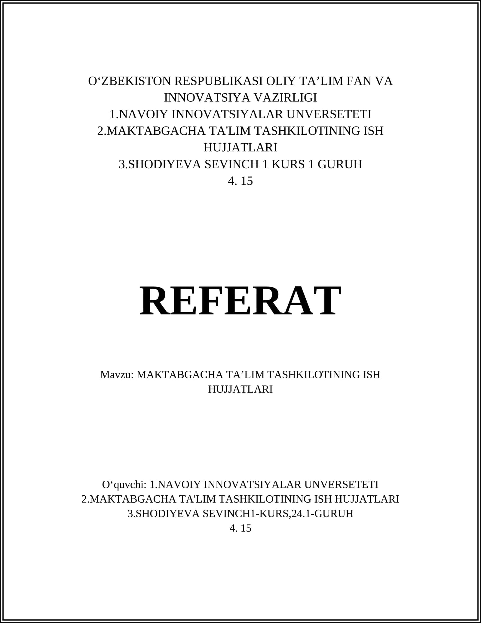 MAKTABGACHA TAʼLIM DASTURLARI