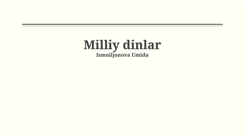 Milliy dinlar