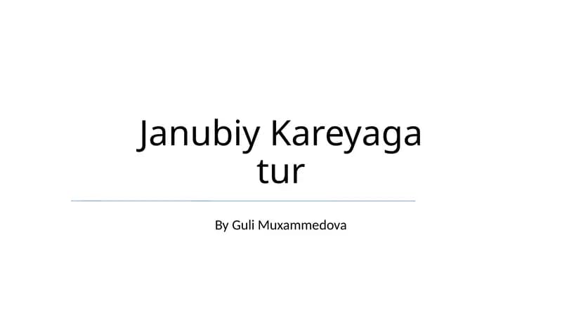 Janubiy Kareyaga tur