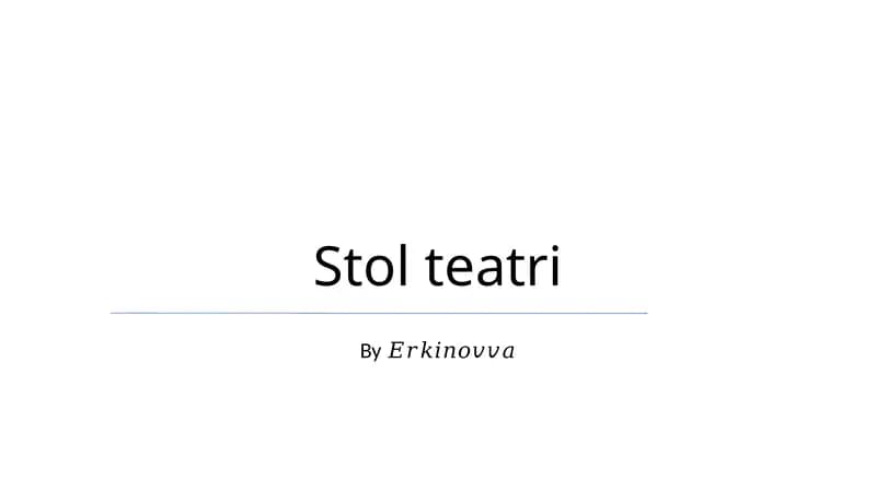 Stol teatri