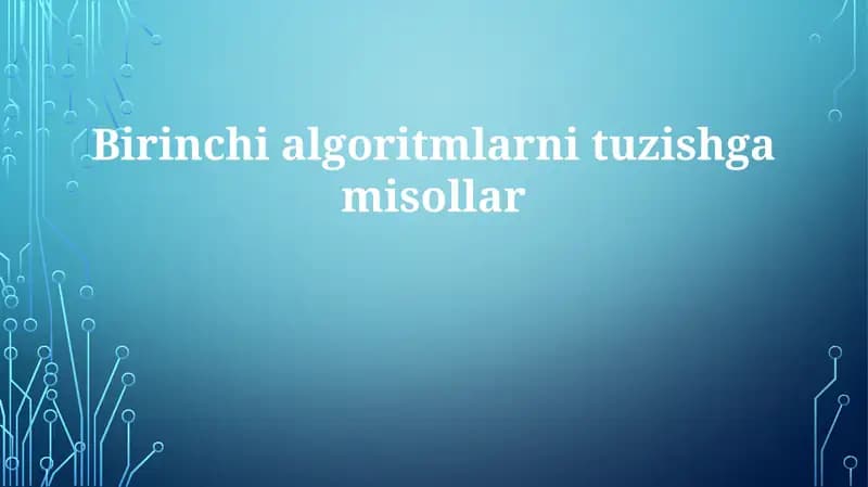 Matematikadagi Dastlabki Algoritmlar
