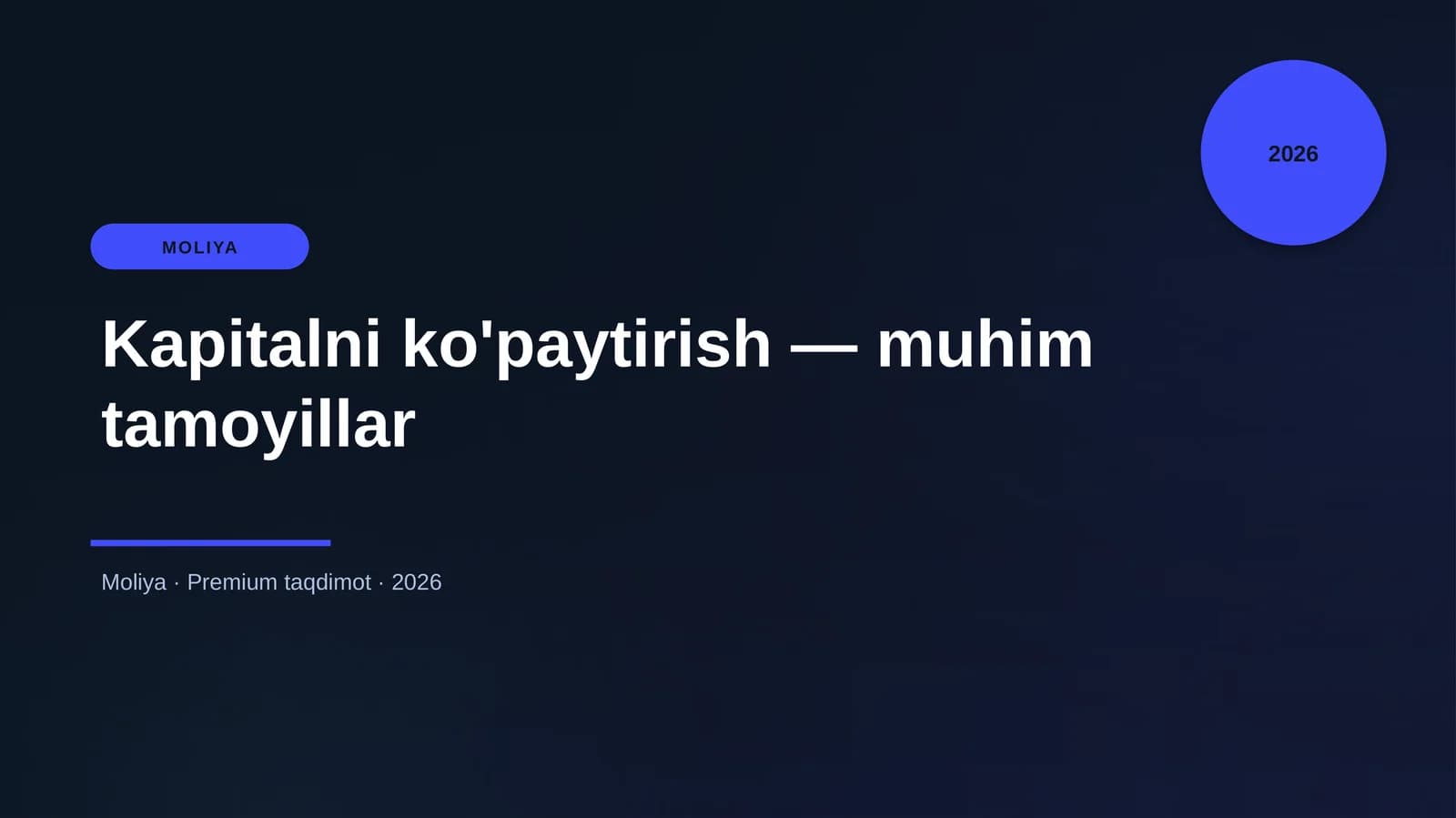 Kapitalni ko'paytirish — muhim tamoyillar