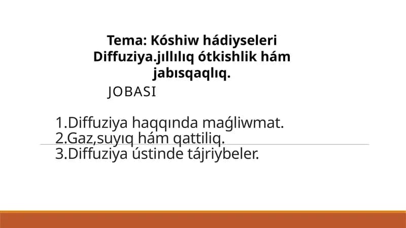 Diffuziya haqqında ma'lumot