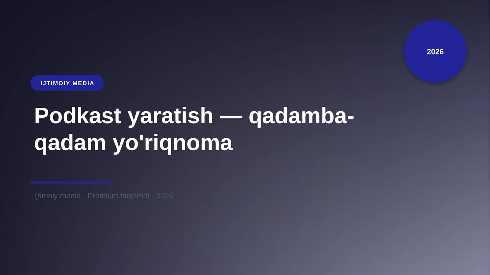 Podkast yaratish — qadamba-qadam yo'riqnoma