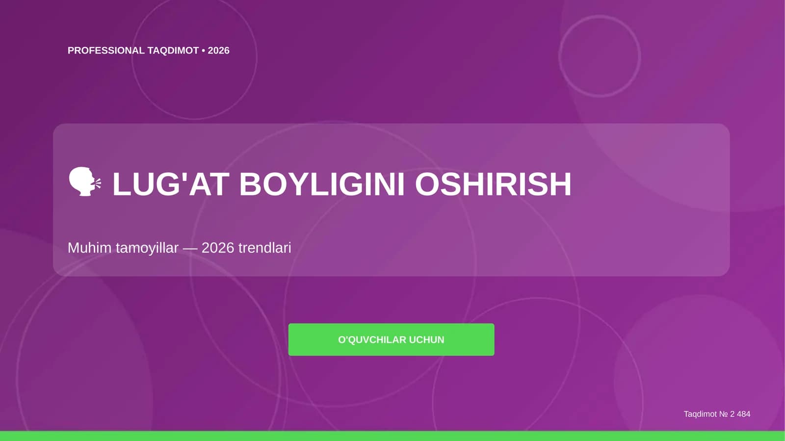 Lug'at Boyligini Oshirish: 2026 Trendlari