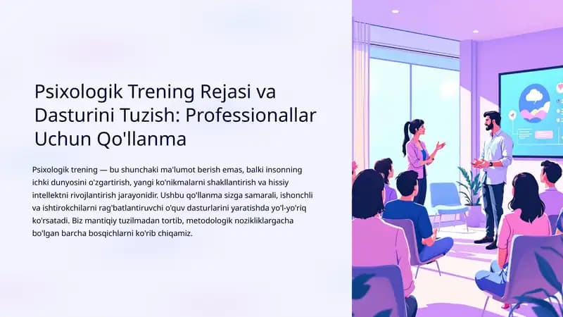 Psixologik Trening Rejasi va Dasturini Tuzish