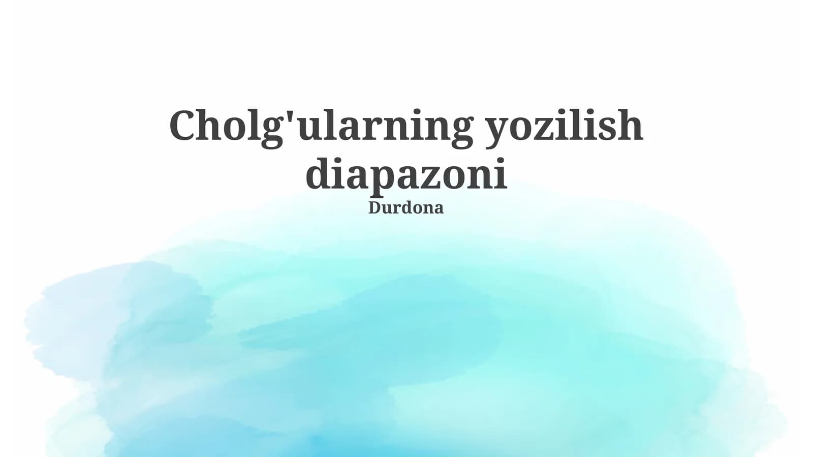 Cholg'ularning yozilish diapazoni