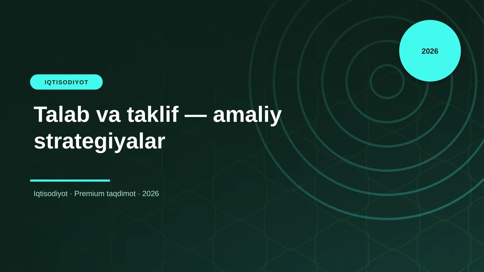 Talab va taklif — amaliy strategiyalar
