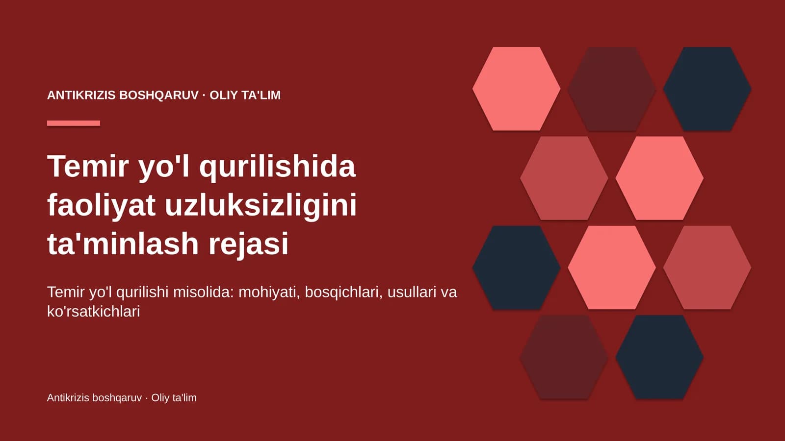 temir yo'l qurilishida faoliyat uzluksizligini ta'minlash rejasi 3945