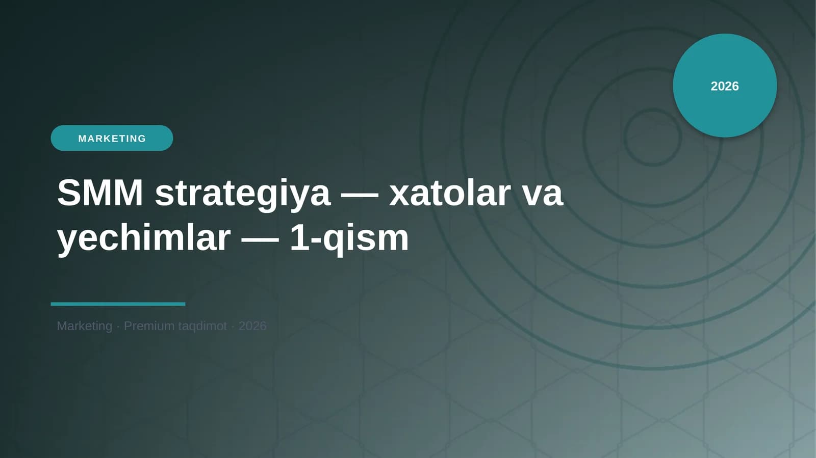 SMM strategiya — xatolar va yechimlar — 1-qism