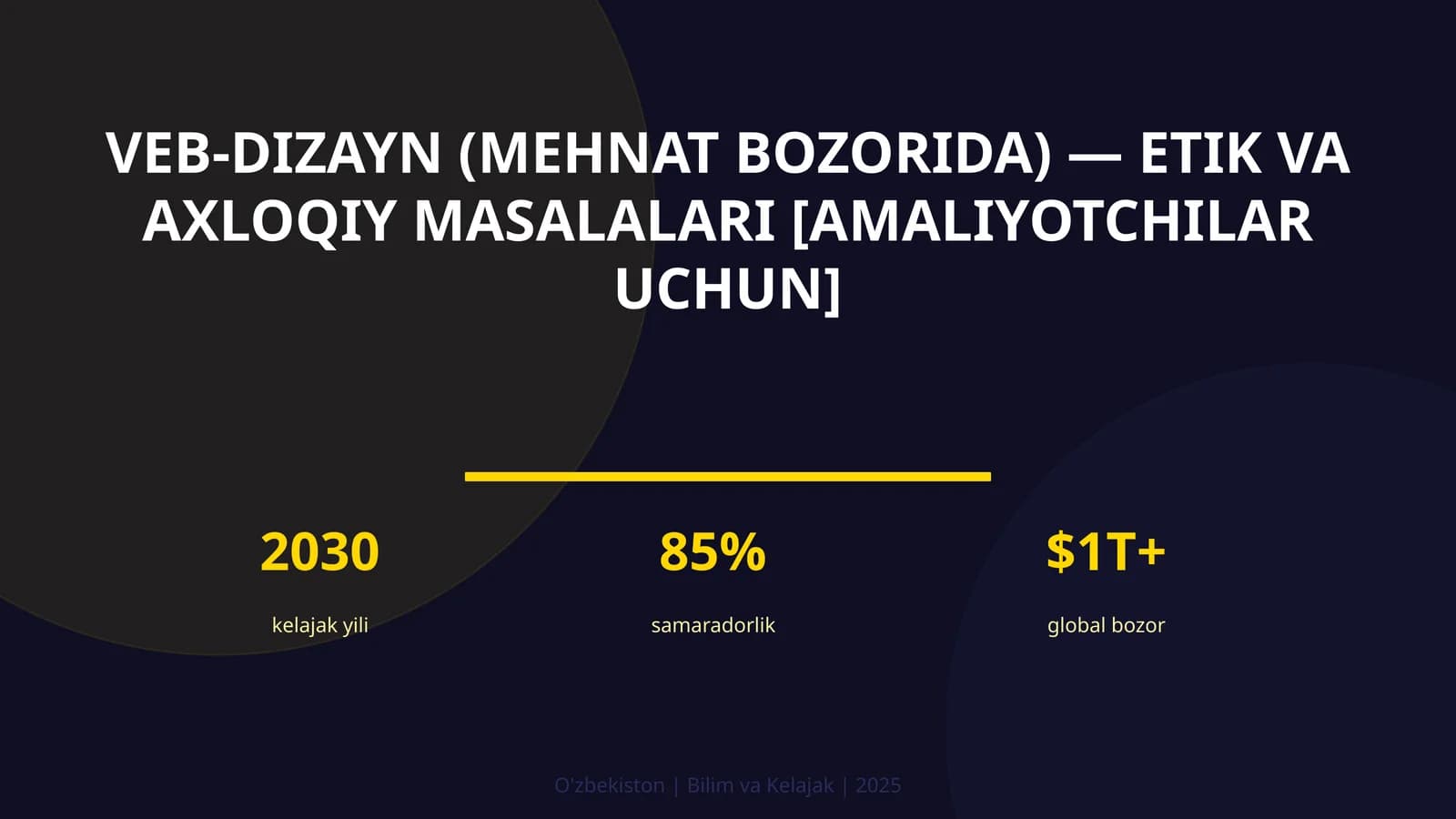 VEB-DIZAYN (MEHNAT BOZORIDA) — ETIK VA AXLOQIY MASALALARI [AMALIYOTCHILAR UCHUN]
