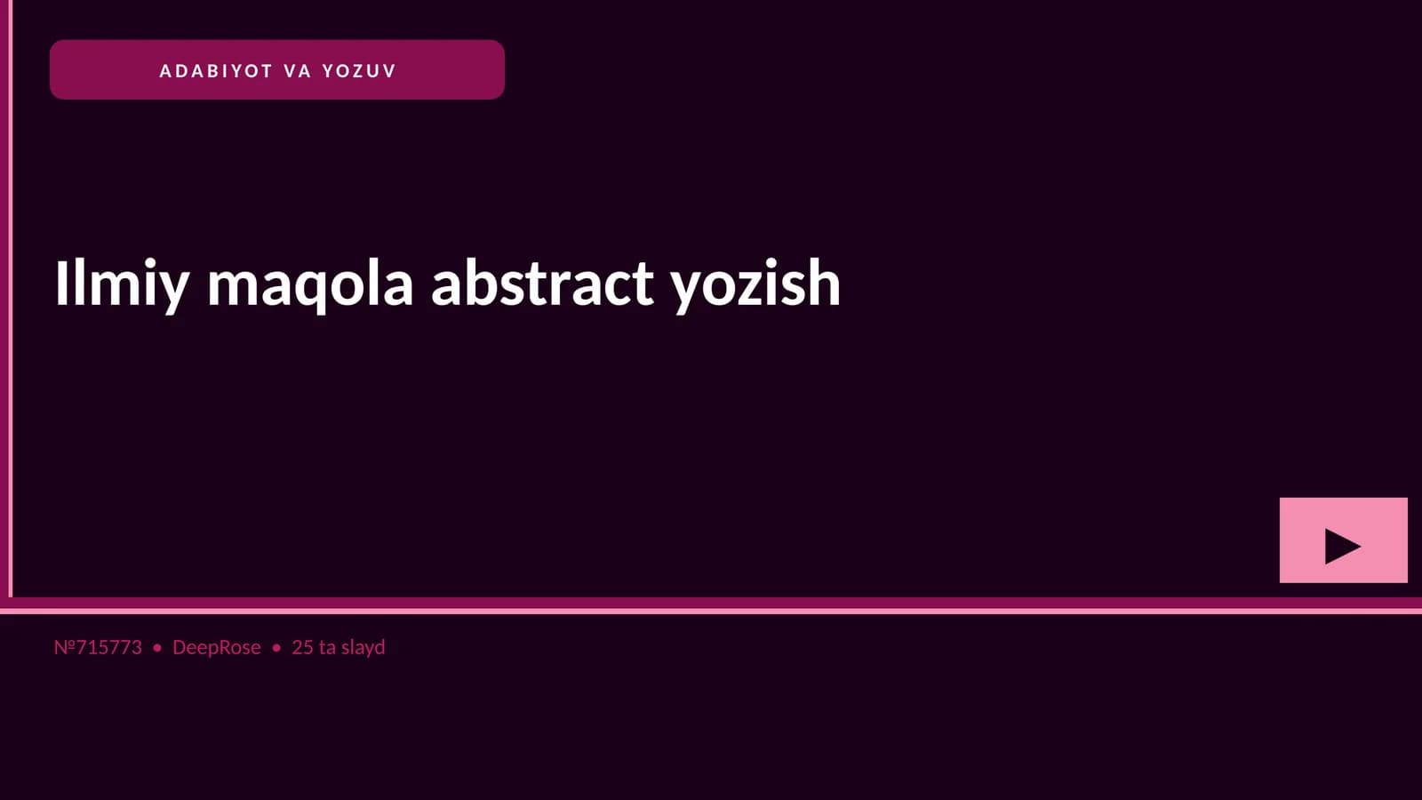 Ilmiy maqola abstract yozish