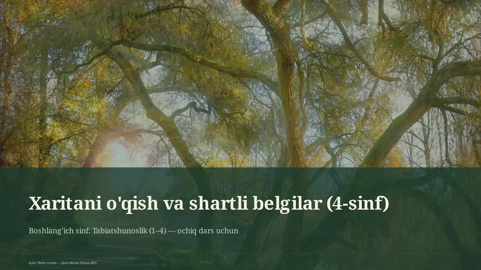 Xaritani o'qish va shartli belgilar (4-sinf)