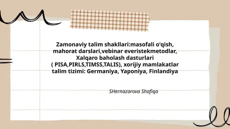 Zamonaviy talim shakllari