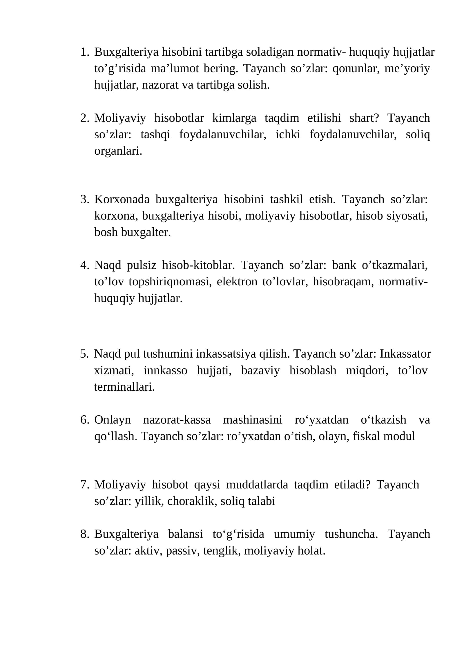 Buxgalteriya hisobini tartibga soladigan normativ- huquqiy hujjatlar