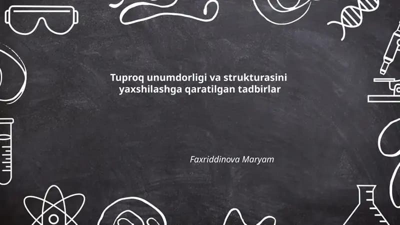 Organik moddalarni (kompost, go‘ng) tizimli qo‘llash