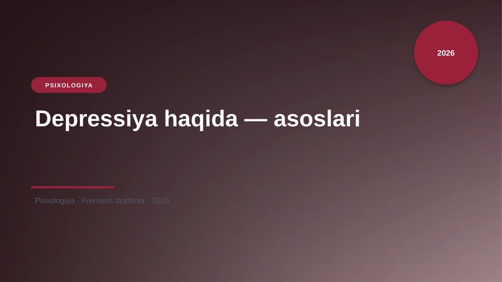 Depressiya haqida — asoslari