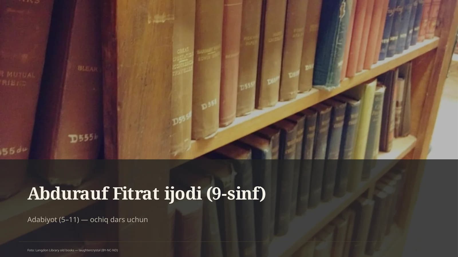 Abdurauf Fitrat ijodi (9-sinf)