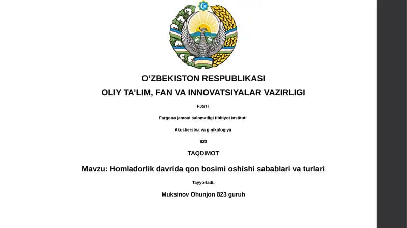 Homladorlik davrida qon bosimi oshishi sabablari va turlari