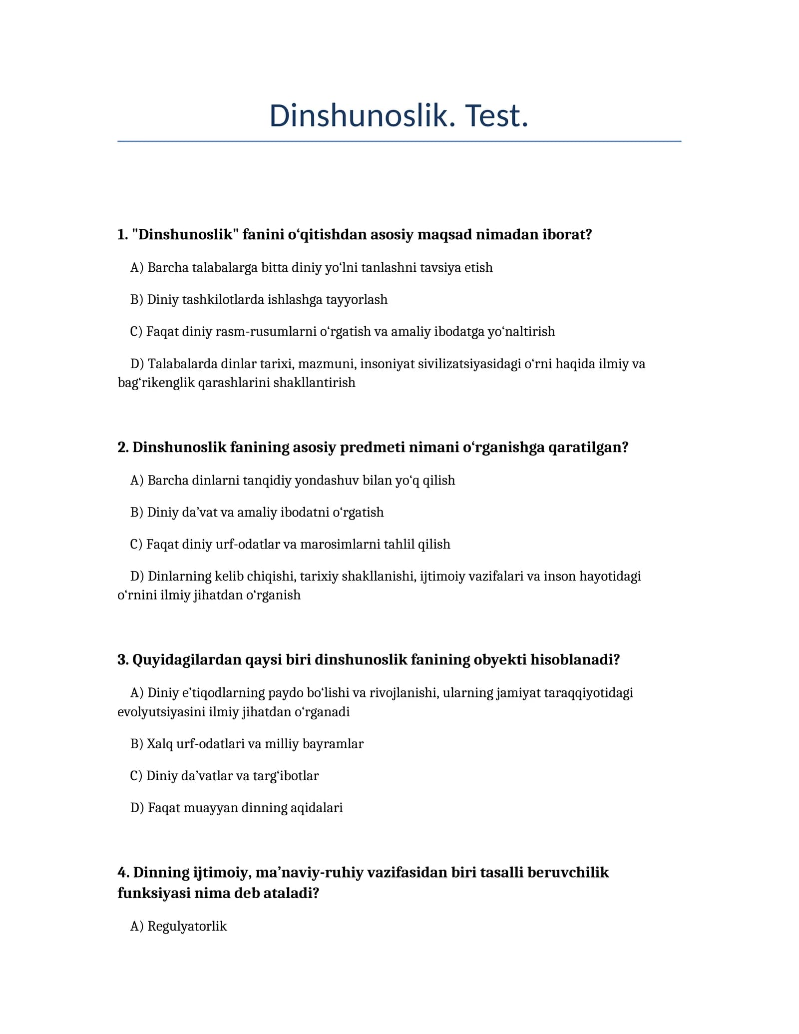 Dinshunoslik