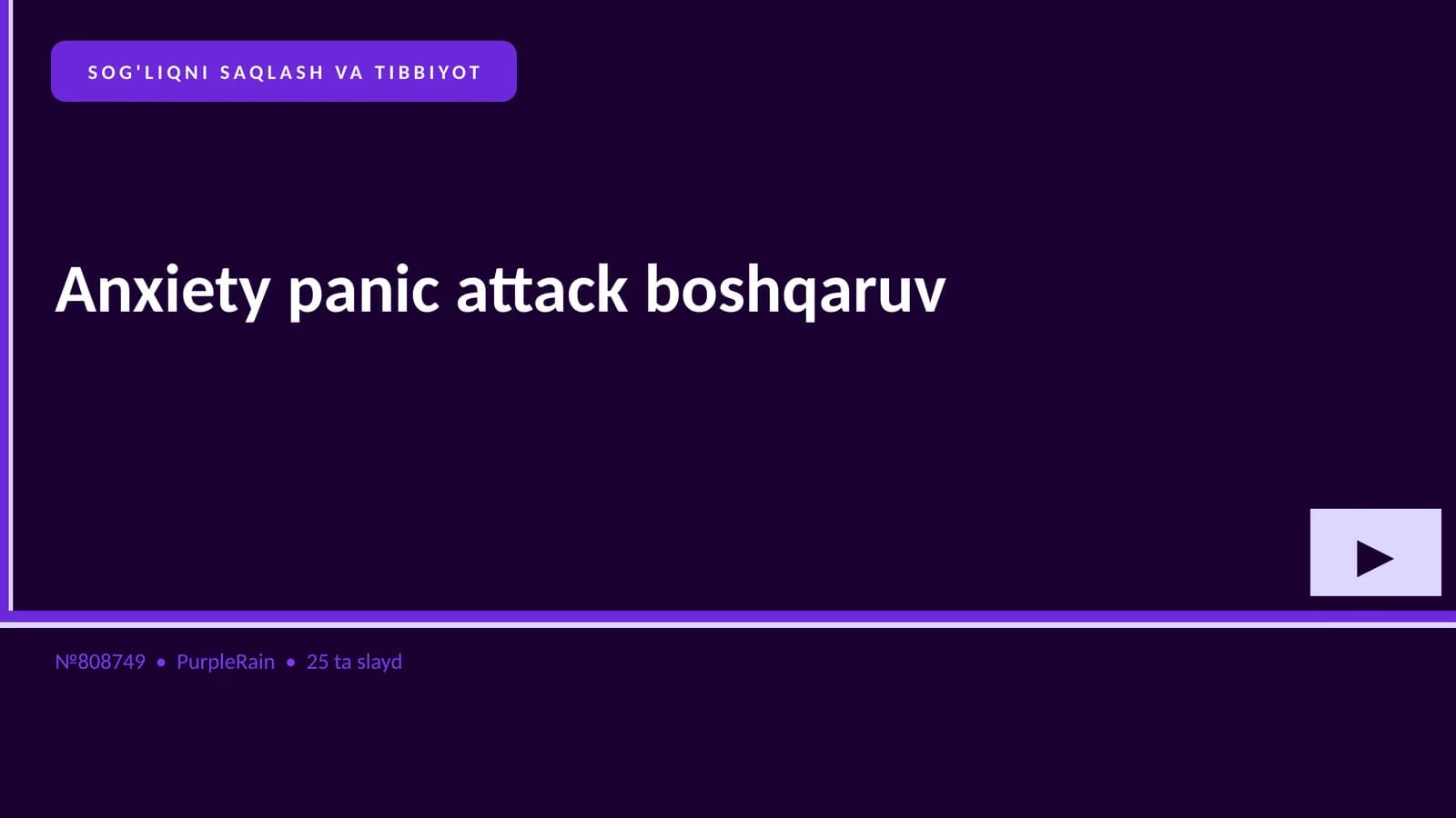 Anxiety panic attack boshqaruv