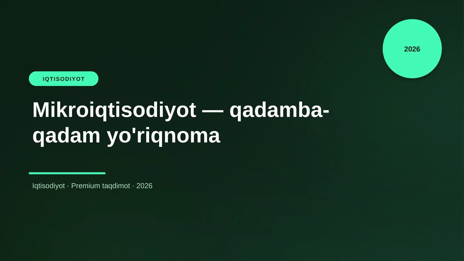 Mikroiqtisodiyot — qadamba-qadam yo'riqnoma