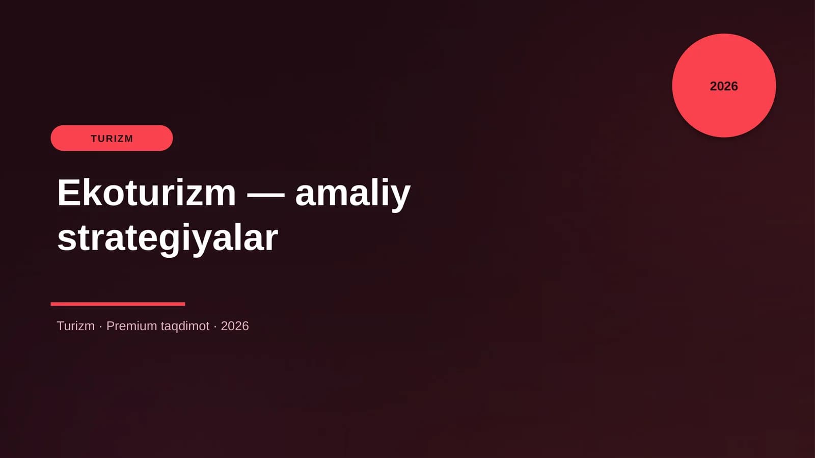 Ekoturizm — amaliy strategiyalar