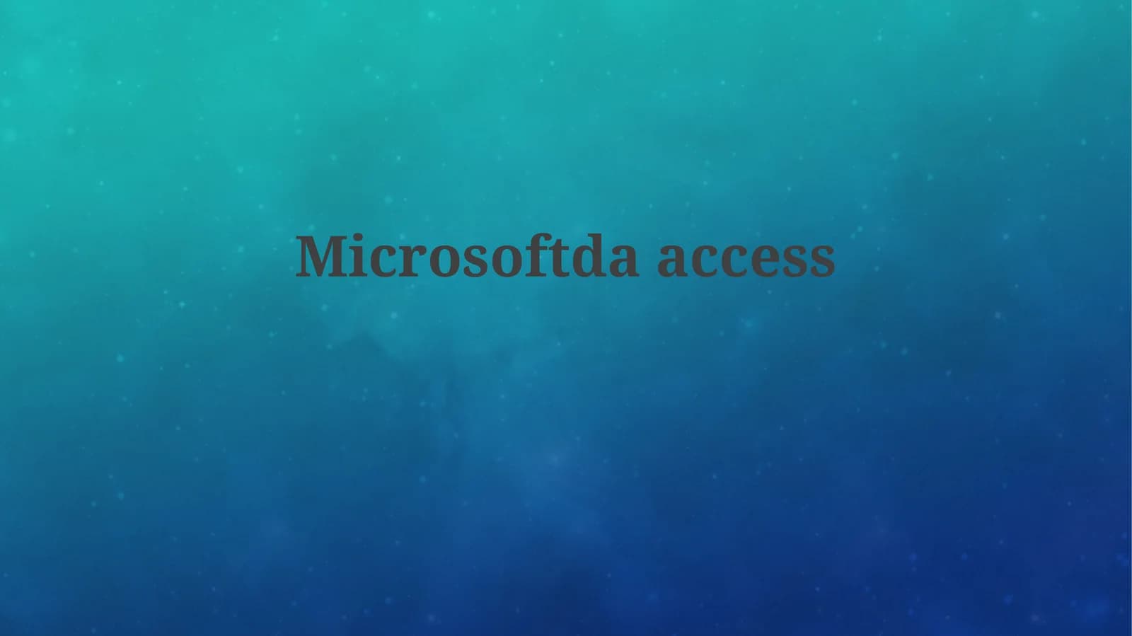 Microsoftdaaccess