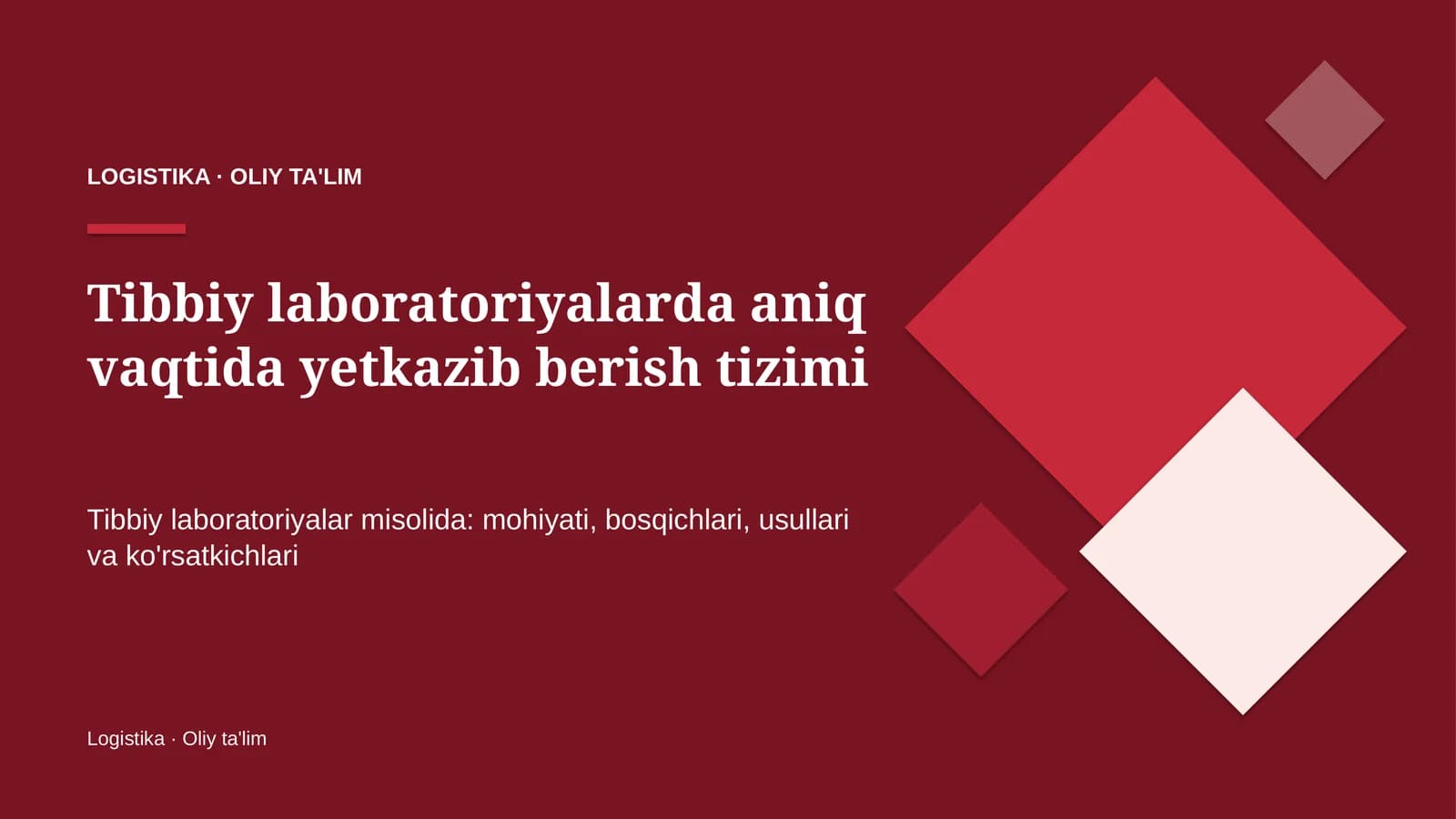 tibbiy laboratoriyalarda aniq vaqtida yetkazib berish tizimi 8372