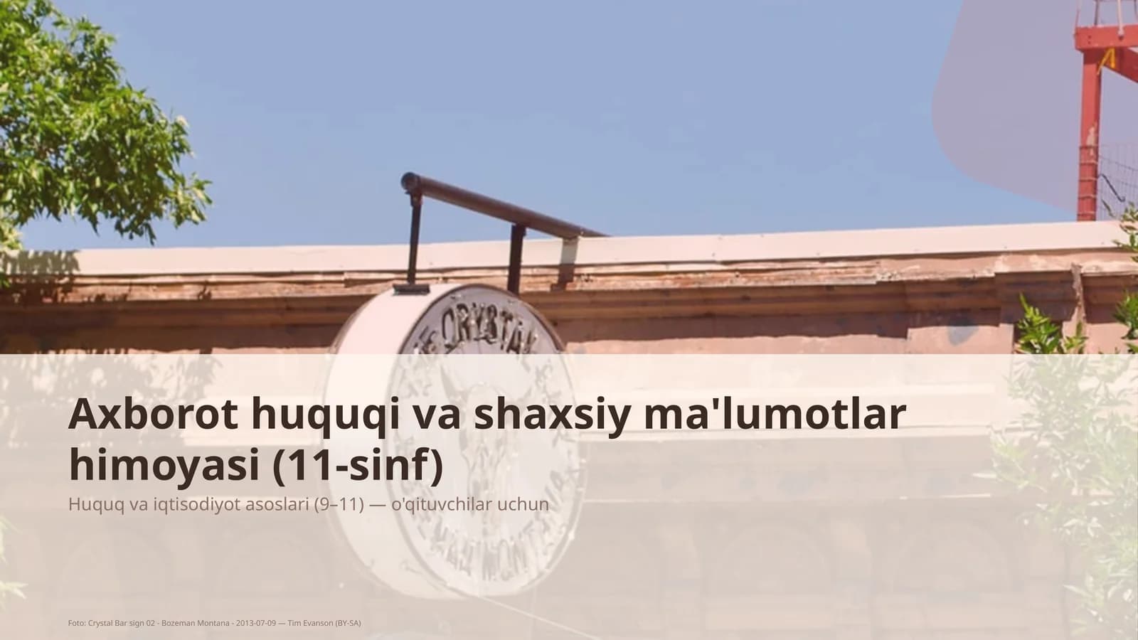 Axborot huquqi va shaxsiy ma'lumotlar himoyasi (11-sinf)