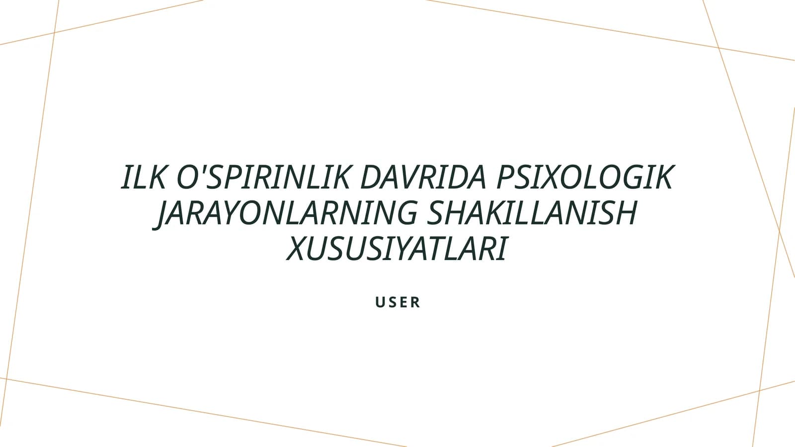 Erta o'spirinlikda kognitiv rivojlanish jarayonlari