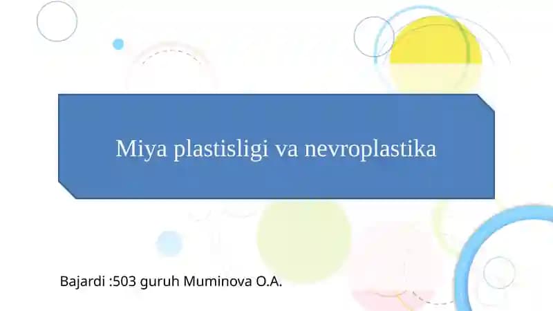 Miya plastisligi va nevroplastika