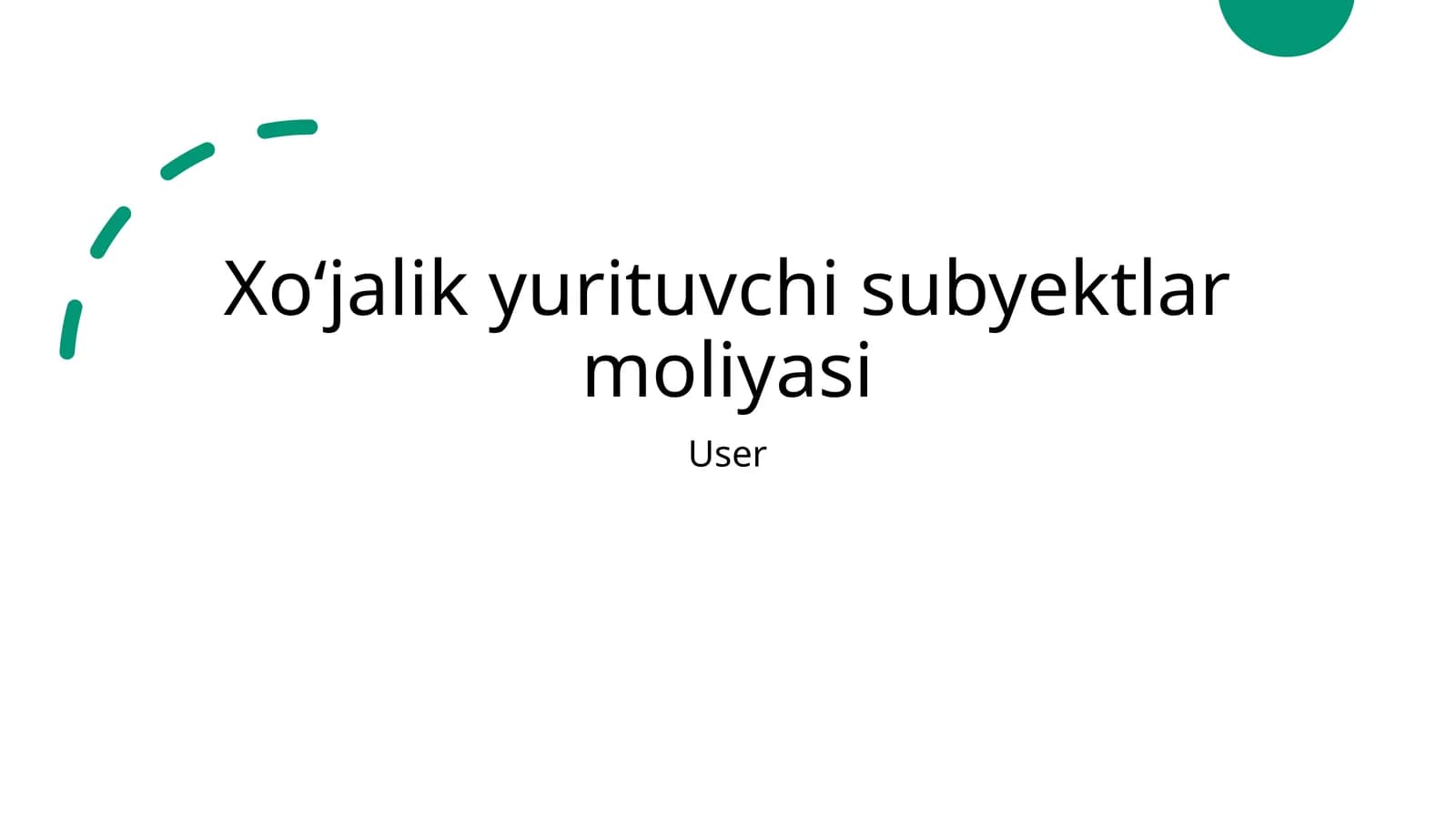 Xoʻjalik yurituvchi subyektlar moliyasi