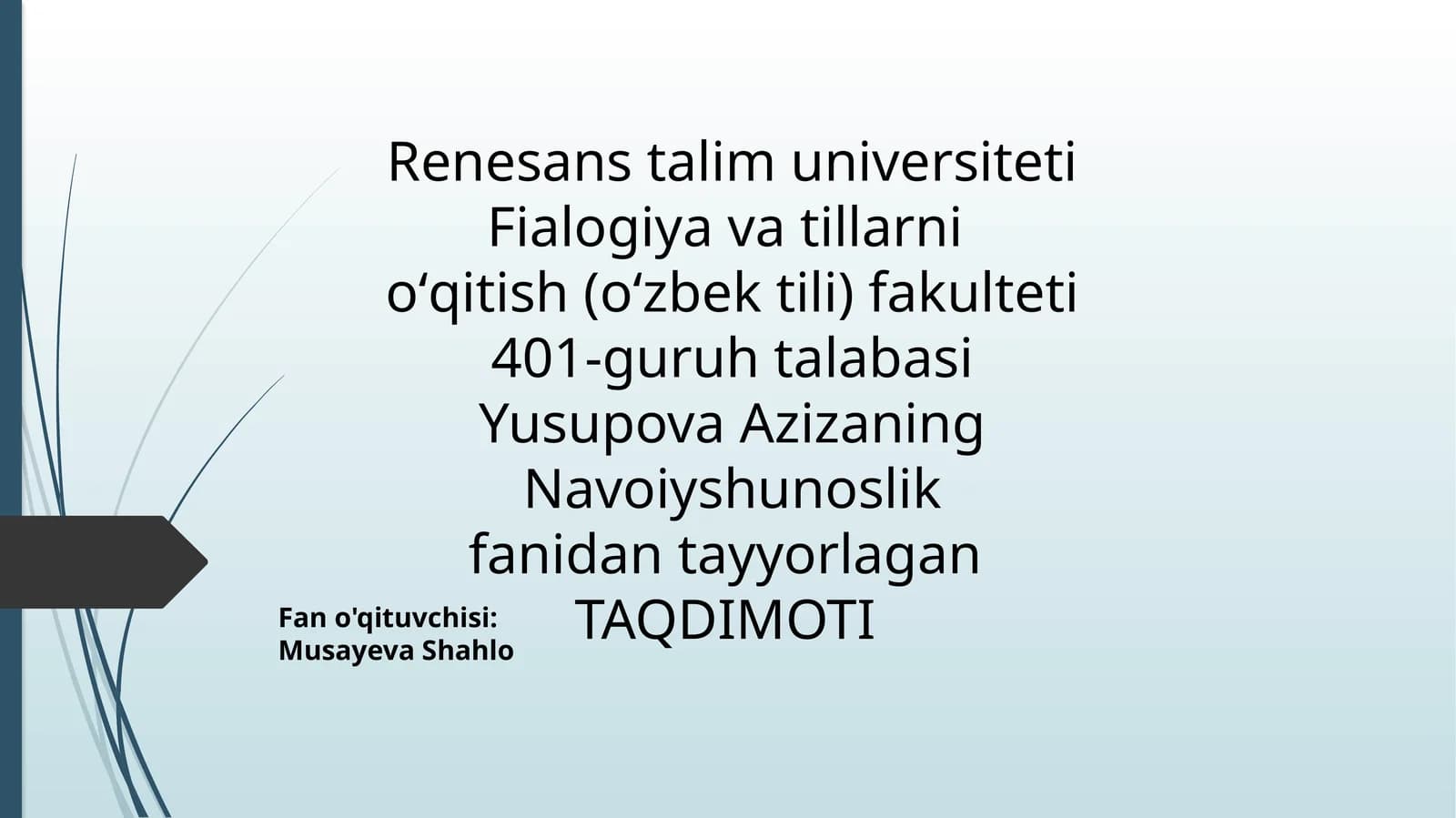 Fialogiya va tillar oʻqitish fakulteti