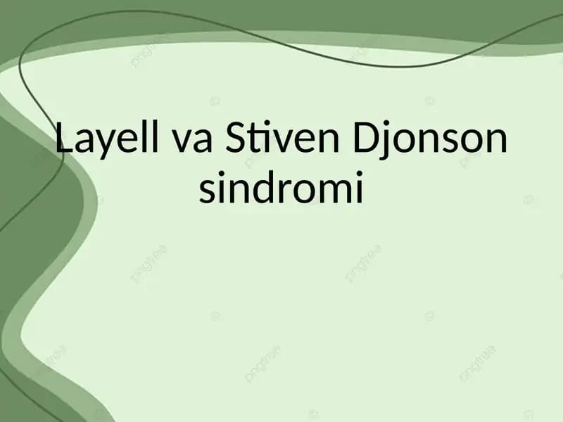 Layell va Stiven Djonson sindromlari