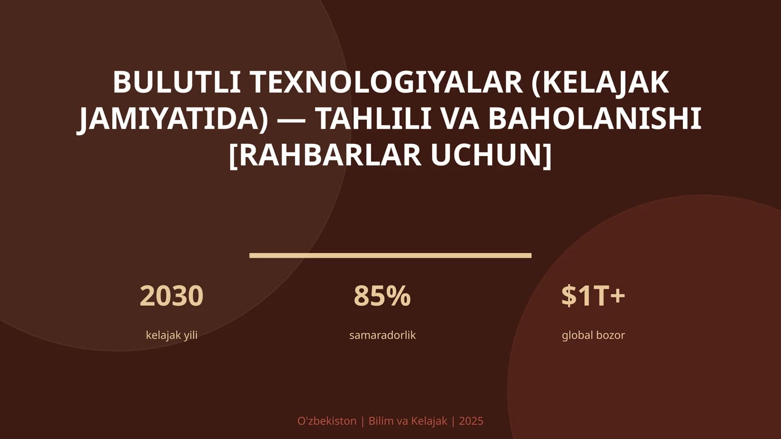 Bulutli texnologiyalar (kelajak jamiyatida) — tahlili va baholanishi [rahbarlar uchun]