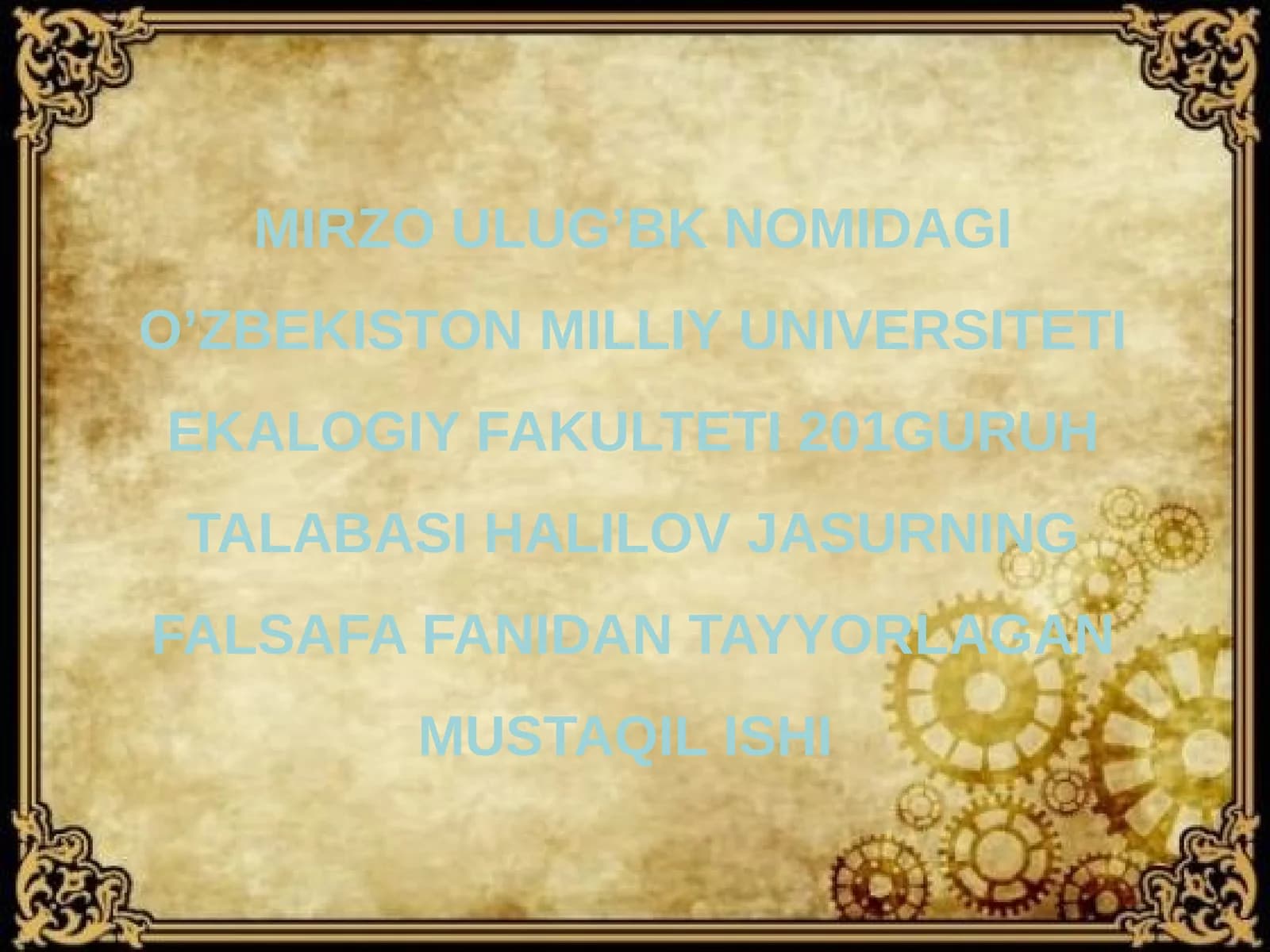 Falsafiydunyoqarashningo’zo’zinianglashdagio’rni