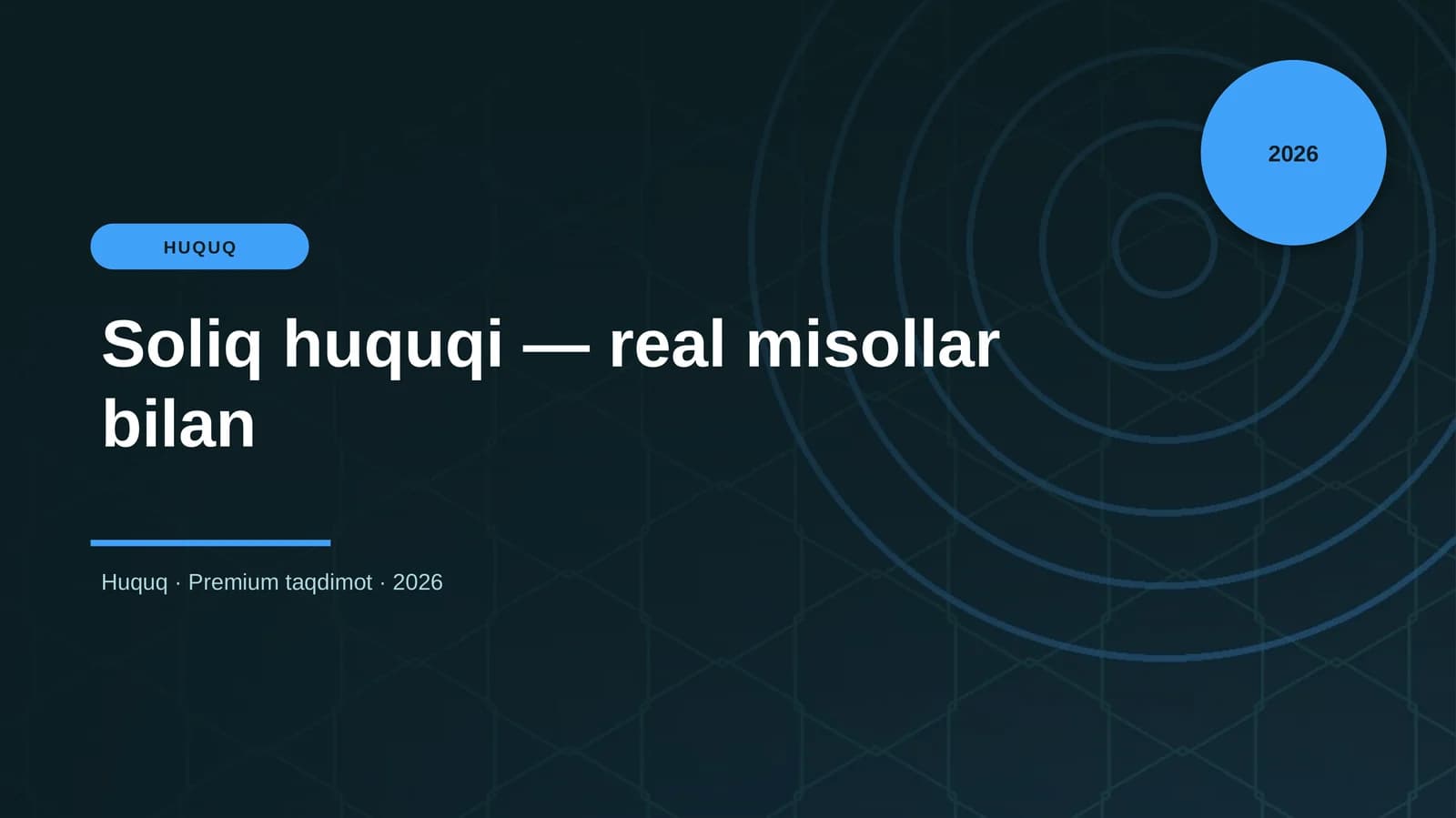 Soliq huquqi — real misollar bilan