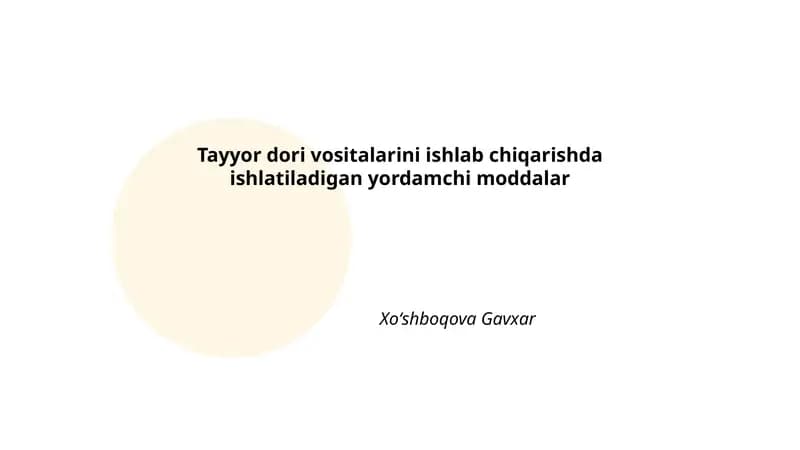 Yordamchi moddalar