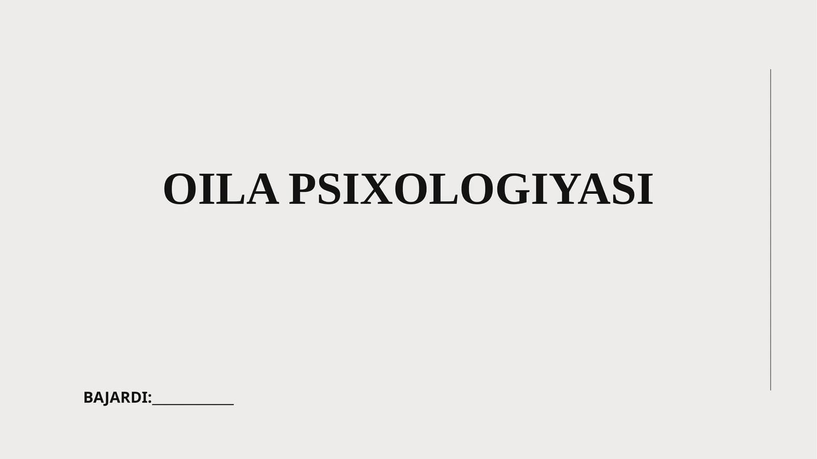 OILA PSIXOLOGIYASI