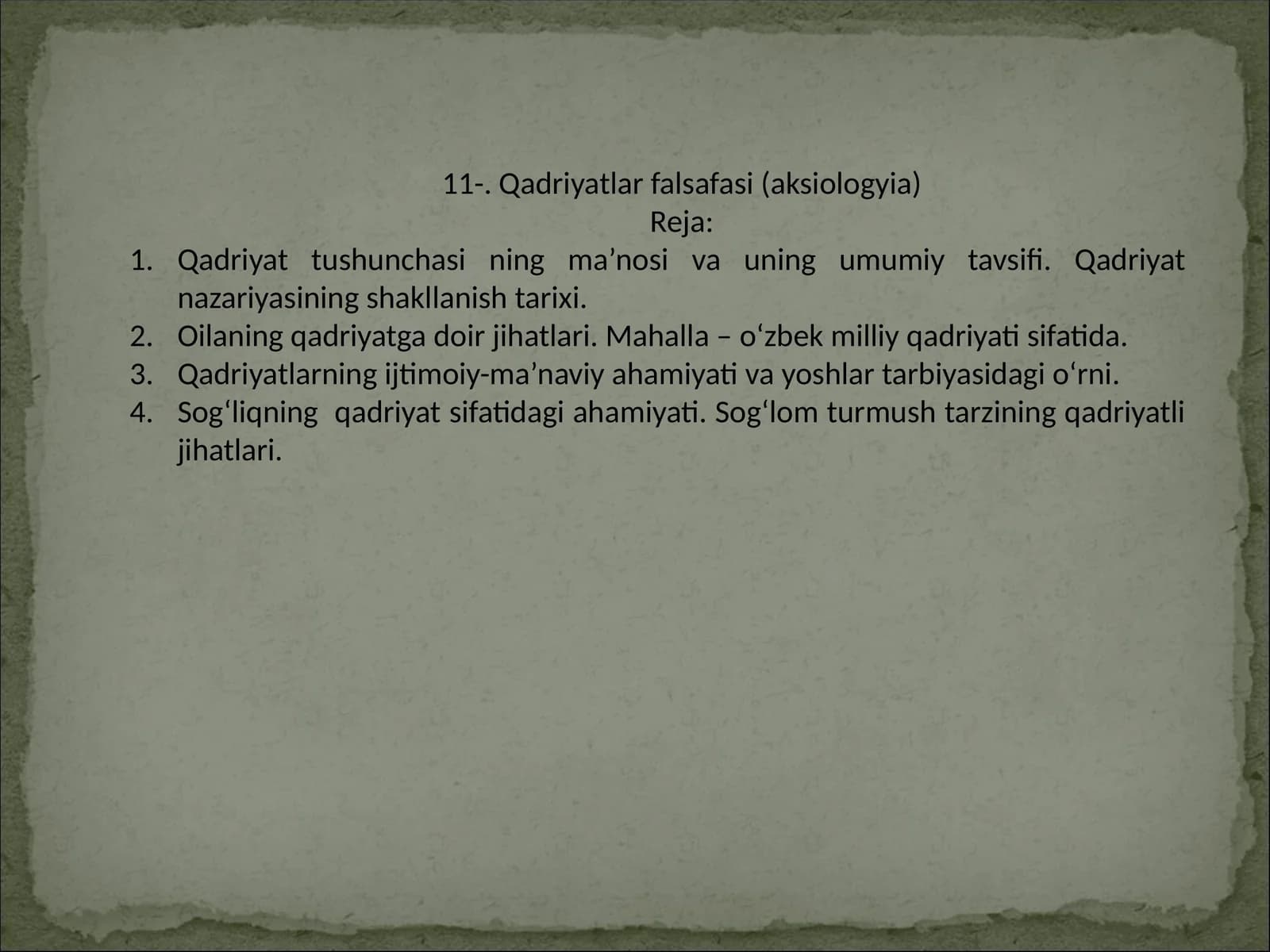 Qadriyatlar falsafasi (aksiologyia)