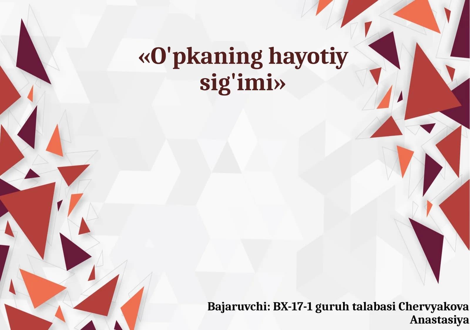 Biologiya - O'pka hayotiy sig'imi