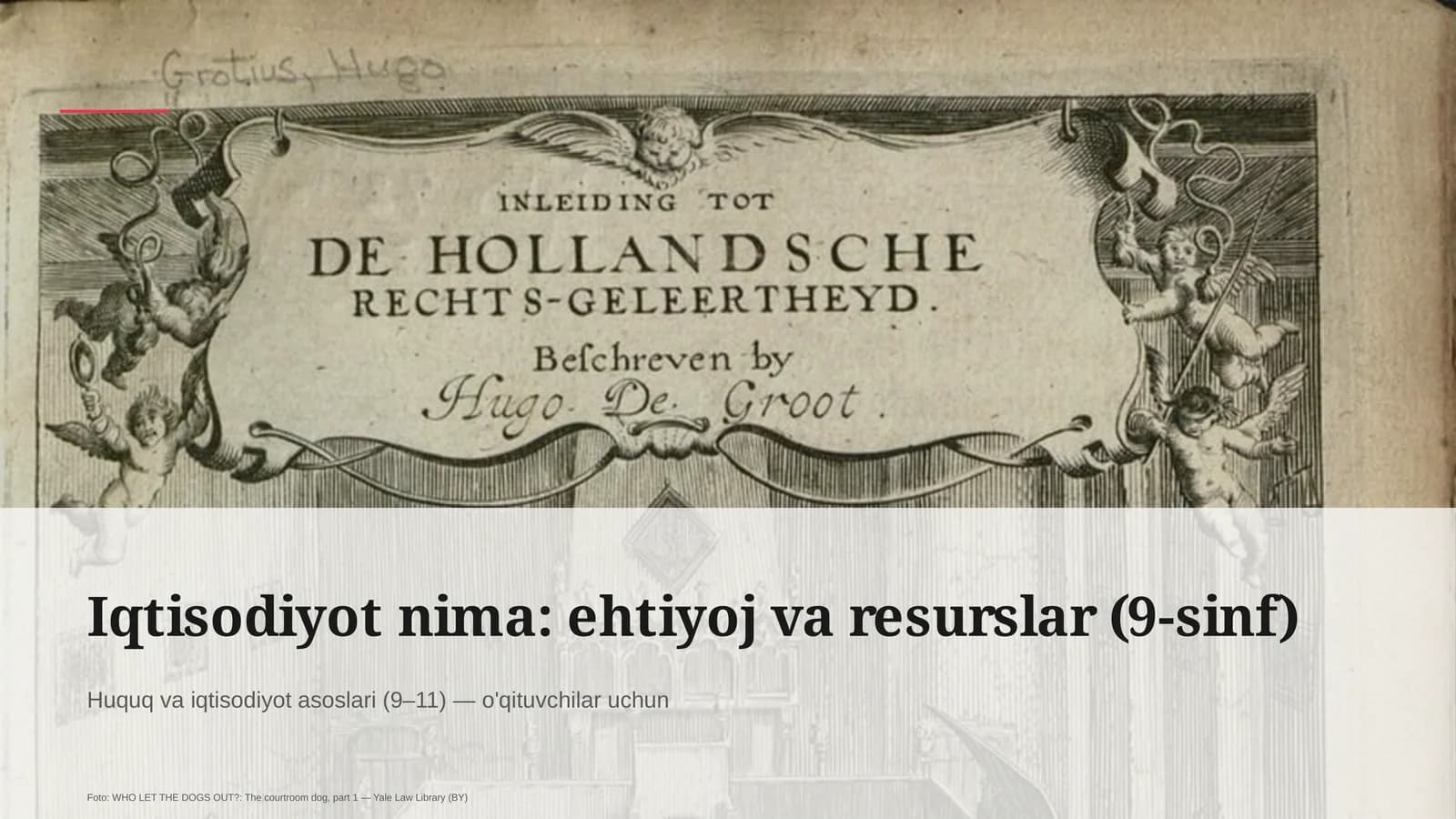 Iqtisodiyot nima: ehtiyoj va resurslar (9-sinf)