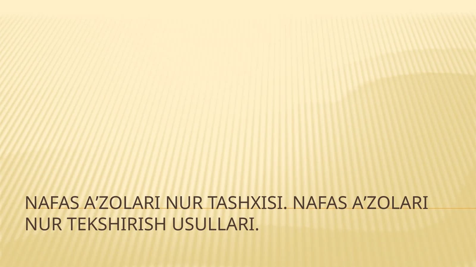 Nafas aʼzolari nur tashxisi