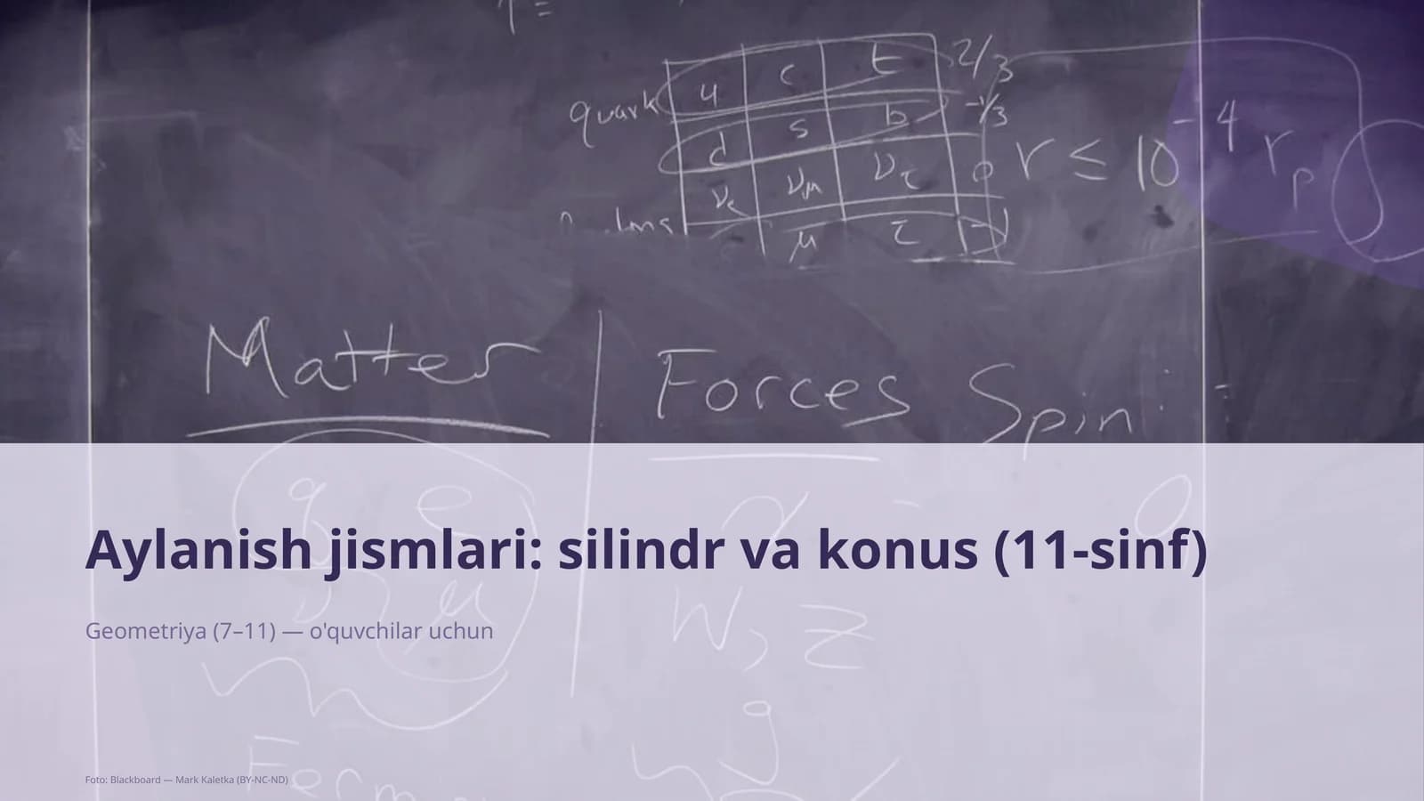 Aylanish jismlari: silindr va konus (11-sinf)