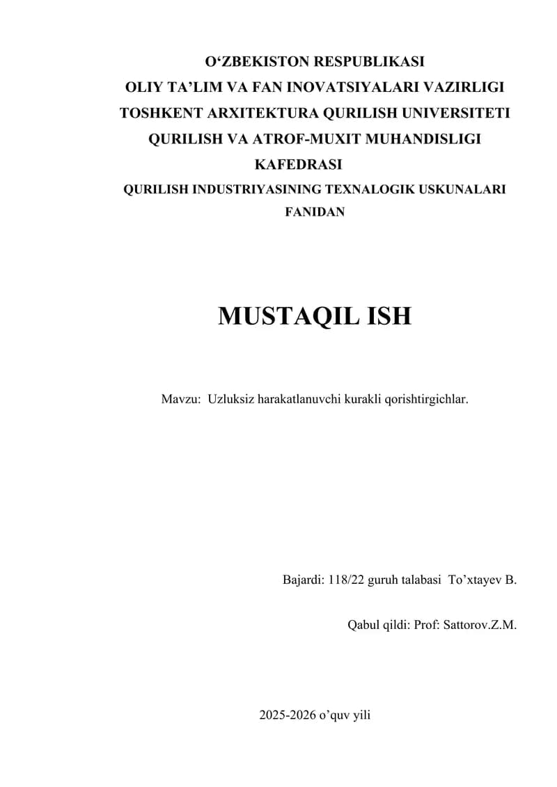 zluksiz harakatlanuvchi kurakli qorishtirgichlar..