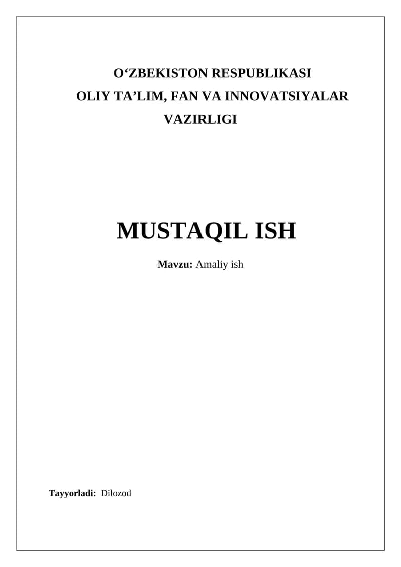Amaliy ish