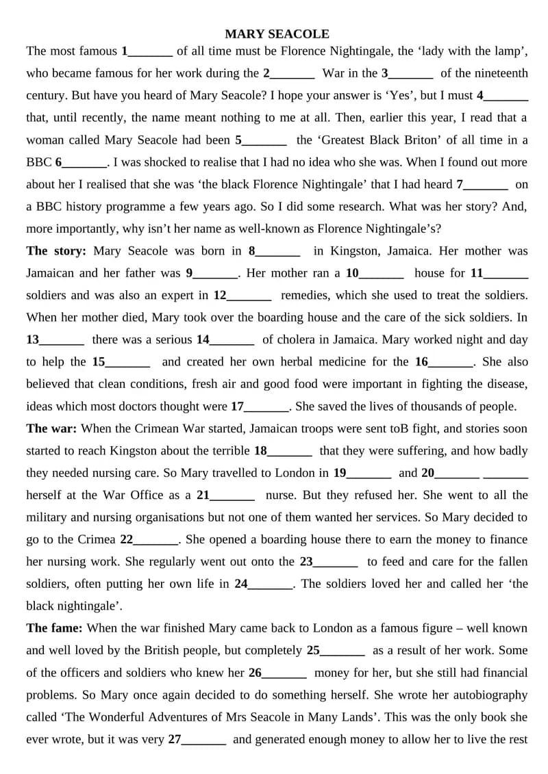 MARY SEACOLE